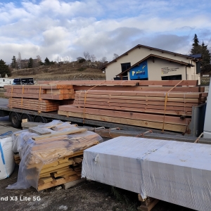 Chalet bois font romeu en cours de livraison